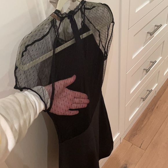 Zara Black Mesh Back Party Dress Sz S - Picture 2 of 4